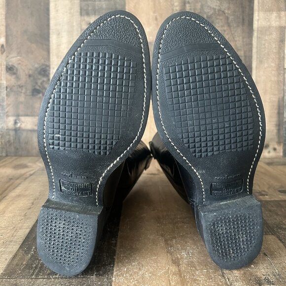 Acme Vintage Black Oil Resistant Western Cowboy Boots Mens 10.5 EW - Picture 2 of 12